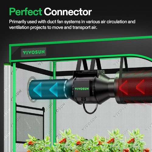 VIVOSUN Dryer Vent Hose, 4 inch Aluminum Foil Ducting, 16FT Long Heavy-Duty Dryer Hose Vent Kit for HVAC Ventilation, Exhaust, Duct Fan Systems, Black Flexible Air Duct w/ 2 Clamps