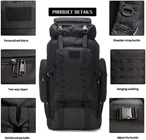 Hiking Backpack for Men 70L/100L Camping Backpack Military Rucksack Molle 3 Days Assault Pack for Climbing