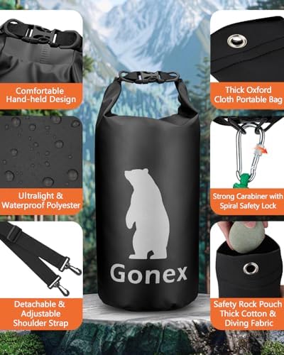 Gonex Bear Bag 10L with Bell Whistle Bear Canister for Backpacking Ultralight Waterproof Food Storage Bag for Hiking, Outdoor, Camping, Fishing, Kayaking