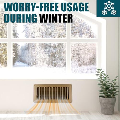 VOISEN Floor Register 4x10, 2 Pack Brown Floor Vent Covers,Heavy Duty Steel Walkable Floor Vents,Vent Covers for Home Floor