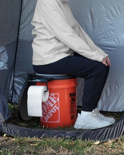 TRIPTIPS Portable Toilet with Soft Cushion, 5 Gallon Rotatable Lid, Adults and Kids Camping Toilet Seat for 5 Gal Bucket