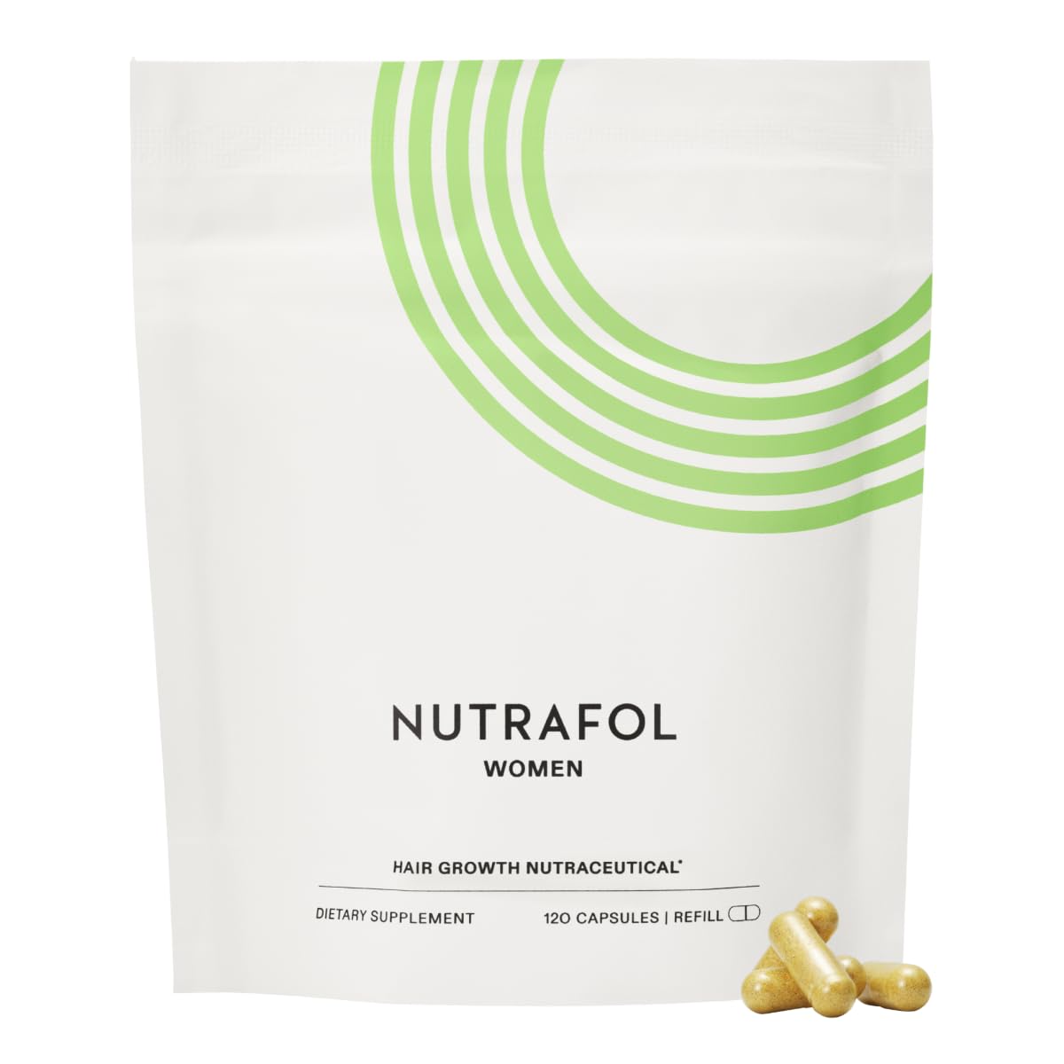 Nutrafol Women's Hair Growth Supplements, for Women Ages 18-44, Clinically Proven Hair Supplement for Visibly Thicker and Stronger Hair, Dermatologist Recommended - 1 Month Supply, 1 Refill Pouch