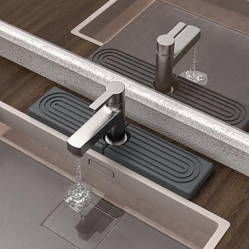 Faucet Mat for Kitchen Sink - Super Absorbent Diatomite Fast Drying Stone, Quick Drying Splash Guard,Prevents Moisture Buildup Sink, Durable Protector for Kitchen,Bathroom Counter