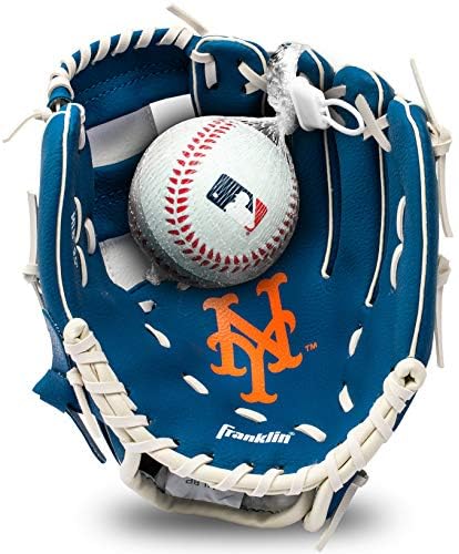 Franklin Sports MLB Youth Teeball Glove and Ball Set - Kids Baseball and Teeball Glove and Ball - Perfect First Kids Glove - 9.5"