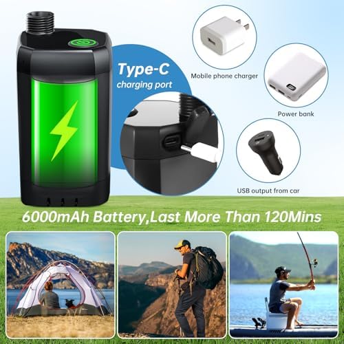 AlpsWolf Portable Shower for Camping, 6000mAh Rechargeable Camping Shower with Digital Power & Temperature Display, Portable Shower for Camping, Beach, Hiking, Outdoor Travelling, Pet Cleaning