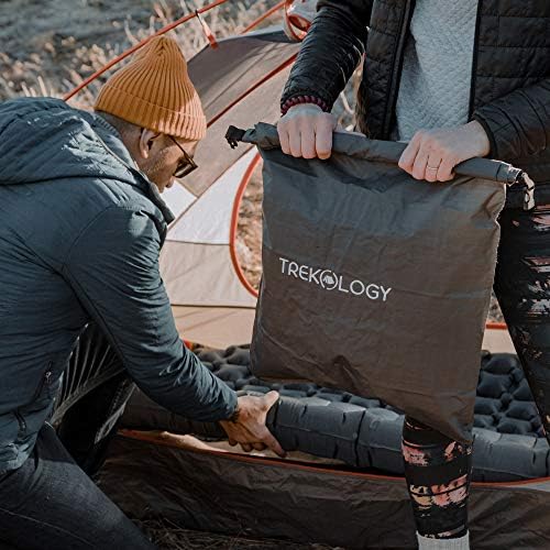 TREKOLOGY 30L Pump Sack Roll Top Compression Pump Bag - Fit for UL Sleeping Mats - Quick & Easy Pumping Sack for Camping Mats, Inflatable Pad, & Sleep Mattress