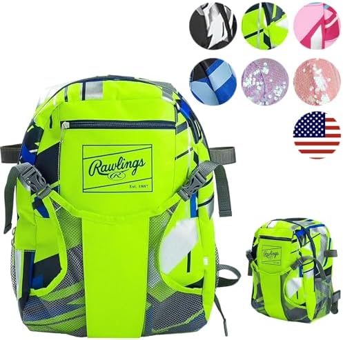 Rawlings | REMIX T-Ball & Youth Backpack Equipment Bag | Baseball/Softball | Multiple Colors