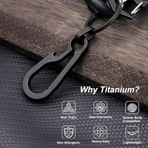 Titanium Carabiner Keychain Clip, Minimalist Keychain Key Clip EDC Quick Release Hooks