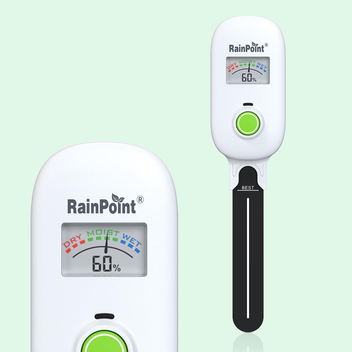 RAINPOINT Smart Soil Moisture Meter,Visual Gauge, Optional WiFi Hub for App