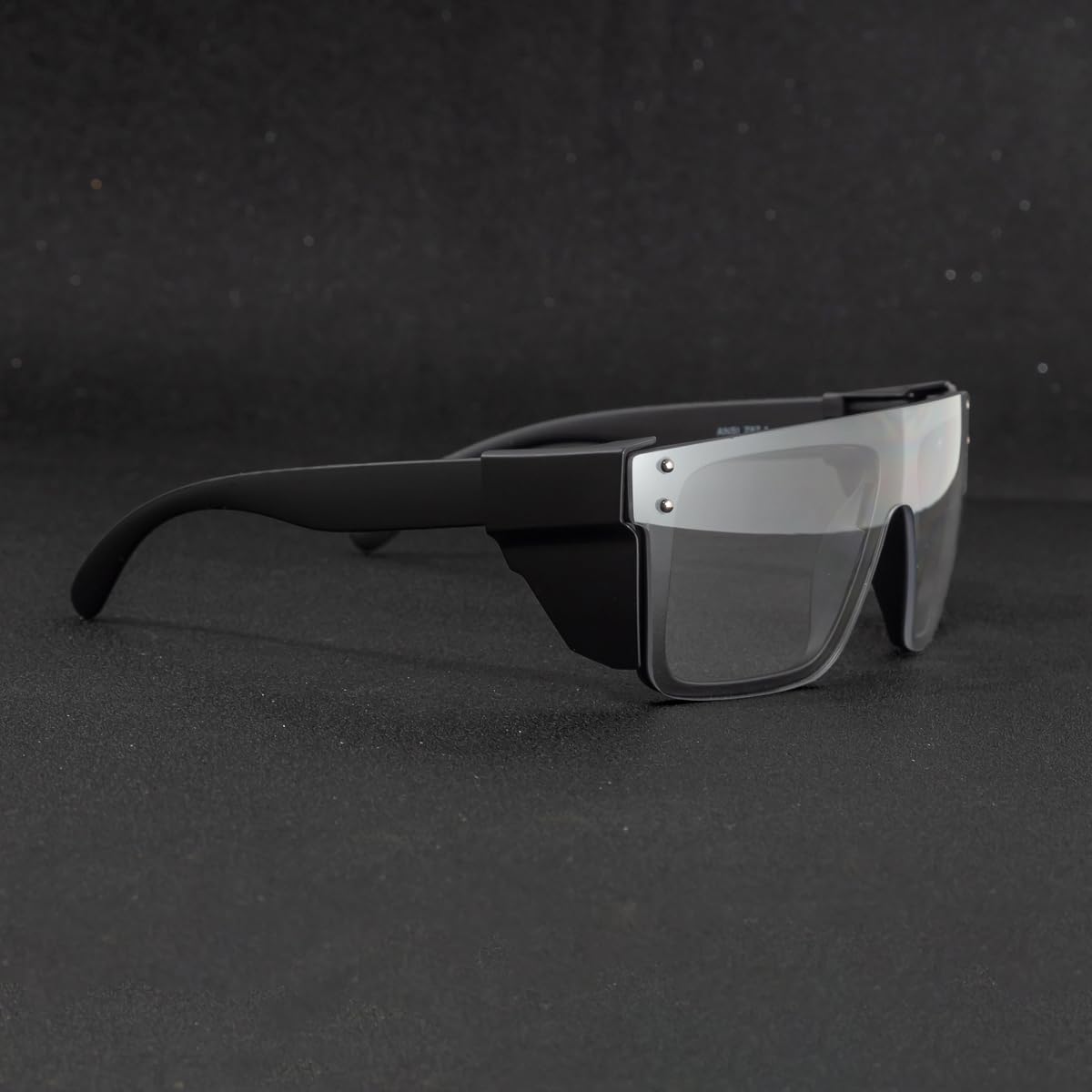 BINGKING UV400Transition Photochromic Safety Glases Light to Dark Grey Lenses ANSI Z87 Impact Approved Wraparound Style Frame (Black)
