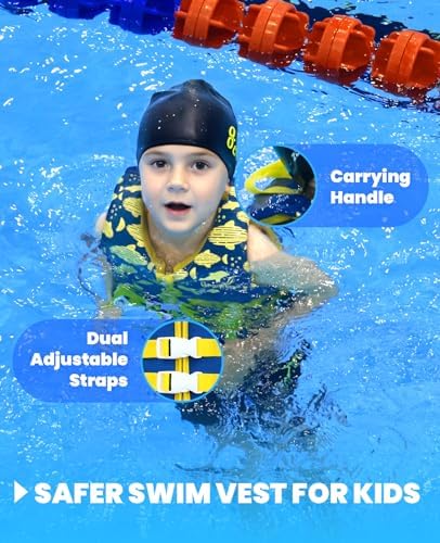 Gogokids Toddler Swim Vest, Kids Floaties – Boys & Girls Buoyancy Jacket, Swimming Aid for Pool & Beach, Fits 2-8 Years / 22-60 lbs