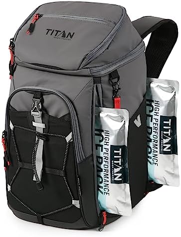 Titan Deep Freeze Ice Wall Backpack Cooler 30 Can Cooler Bag with Ice Packs