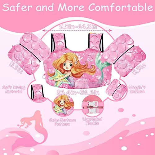 Chriffer Kids Swim Vest Life Jacket for 22-66 Pounds Boys and Girls, Toddler Floaties with Shoulder Harness Arm Wings for 2,3,4,5,6,7 Years Old Baby