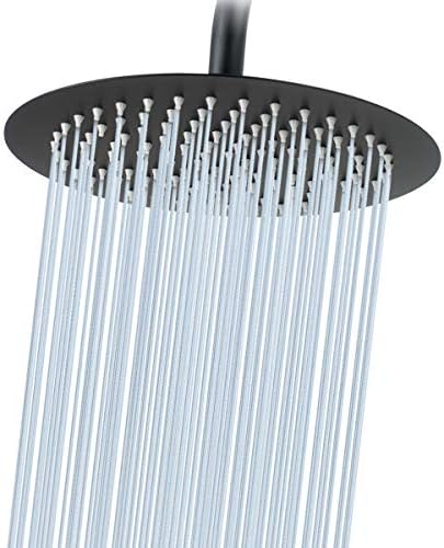 NearMoon Rain Shower Head, Ultra-Thin Design-Pressure Boosting, Awesome Some Experience, High Flow Stainless Steel Rainfall Head (10 Inch, Matte Black)