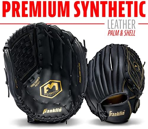 Franklin Sports Baseball + Softball Gloves - Field Master Adult + Youth Baseball + Softball Gloves - Right Hand + Left Hand Gloves - Infield + Outfield Mitts - Multiple Sizes + Colors