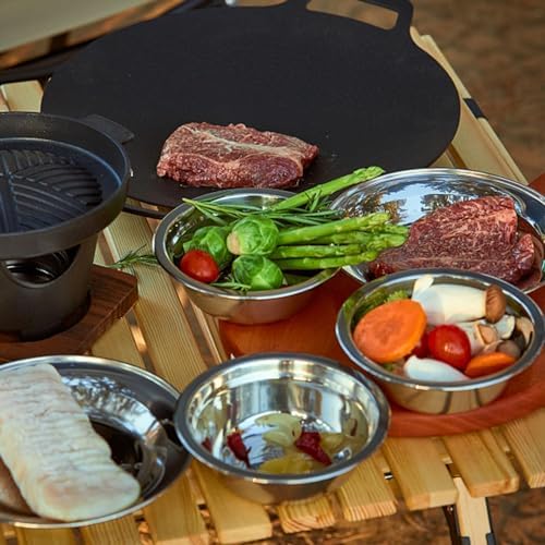 TOPZEA Set of 26 Stainless Steel Camping Plates and Bowls, Camping Mess Kits Camping Dish Set Tableware includes Plates, Bowl, Cups, Stainless Steel Dinnerware for Camping, Hiking, Travel, Picnic