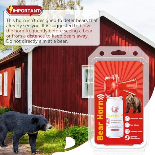 Bear Horn to Scare Bears 1.4oz, Very Loud 120dB Bear Air Horns for Safety for Hiking, Heard Up to 1/2 Mile Away, Bear Spray Self Defense, Blow Horn to Scare Wild Animals, Bear Alarm