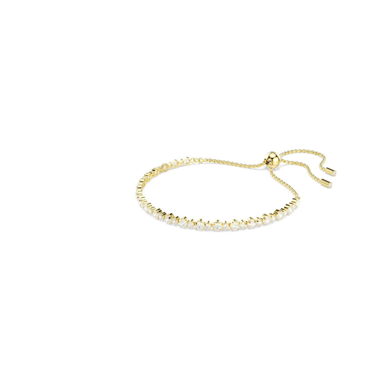 Swarovski Matrix Tennis bracelet, Round cut, White, Gold-tone plated