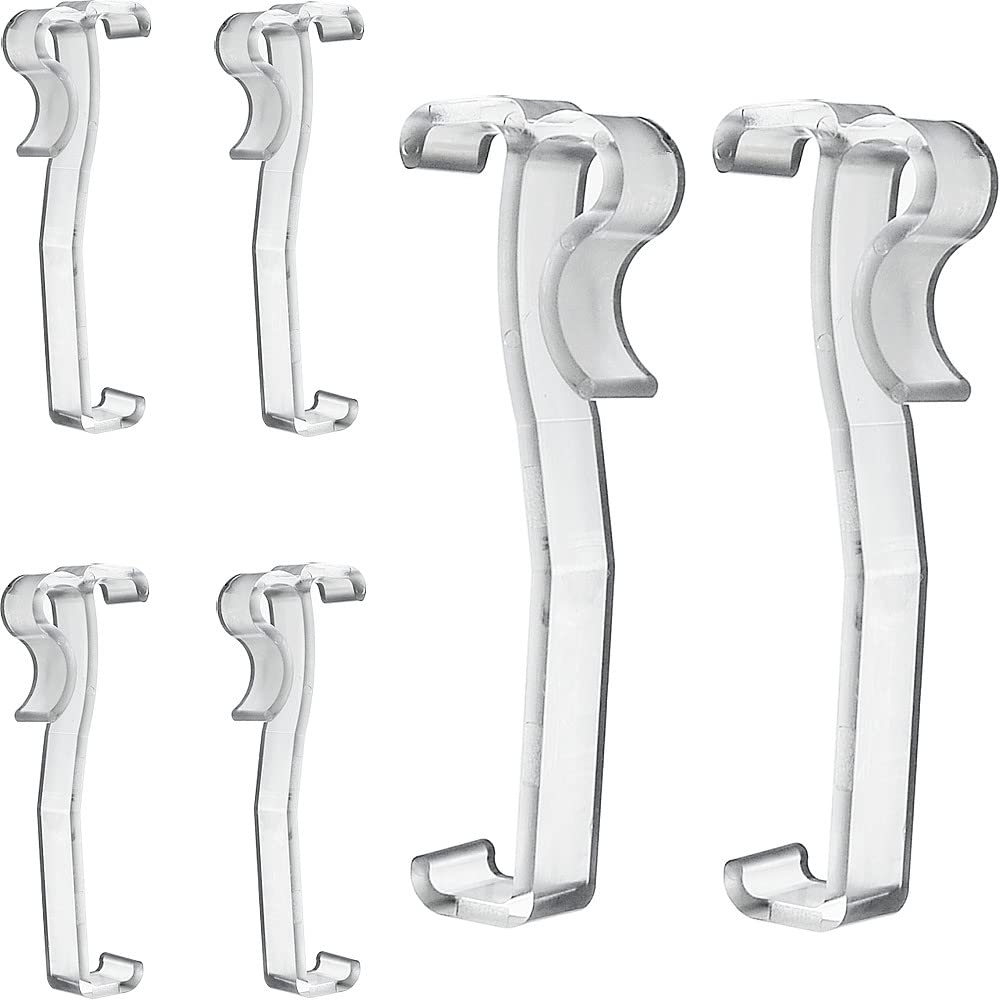 Valance Clips 6pcs 3'' Hidden Clip Clear Plastic for Horizontal Blinds Valance Retainer Holder