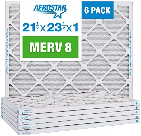 Aerostar 21.5x23.5x1 MERV 8-6 Count - High Efficiency Pleated HVAC, Furnace & Air Conditioner Filters - Removes Dust, Lint, Mold & Allergy-Causing Pollen