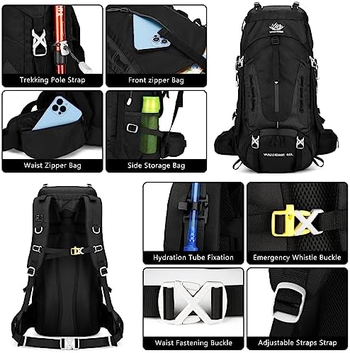 Esup 50L Hiking Backpack Men Camping Backpack with rain cover 45l+5l Lightweight Backpacking Backpack Travel Backpack
