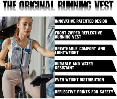 REVALI Zip Reflective Running Vests with Hydration Bottle, Adjustable Waistband & Breathable Material, Chest Pack Gear Phone Holder for Men & Women