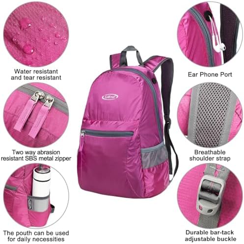G4Free 20L Lightweight Packable Backpack Travel Hiking Daypack Foldable Backpack for Men Women