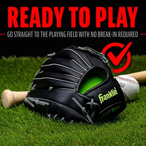 Franklin Sports Baseball + Softball Gloves - Field Master Adult + Youth Baseball + Softball Gloves - Right Hand + Left Hand Gloves - Infield + Outfield Mitts - Multiple Sizes + Colors