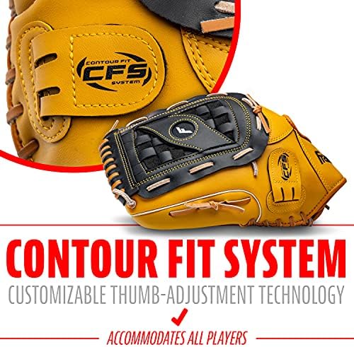 Franklin Sports Baseball + Softball Gloves - Field Master Adult + Youth Baseball + Softball Gloves - Right Hand + Left Hand Gloves - Infield + Outfield Mitts - Multiple Sizes + Colors