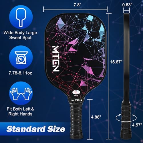Pickleball Paddles, USAPA Approved Fiberglass Surface Pickleball Set with Pickleball Rackets, Pickleball Paddles Set for Men Women