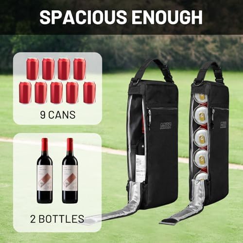 MIER Golf Cooler Bag Insulated Soft Cooler Bag Golf Accessories for Men 9 Cans Portable Beer Cooler Sleeve for Picnic Beach Outdoor Activities