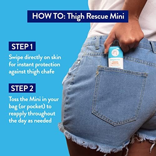 Megababe Thigh Rescue Anti-Chafe Stick Vacation Spring Break Essentials | Prevents skin chafe & irritation | Thighs, arms, bra-lines & more