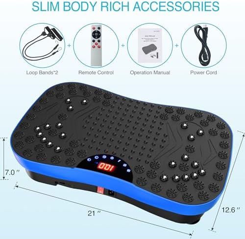 AXV Vibration Plate Exercise Machine Whole Body Workout Portable Mini Vibrate Fitness Platform Lymphatic Drainage Machine for Weight Loss Shaping Toning Wellness Home Gyms Workout (Mini)