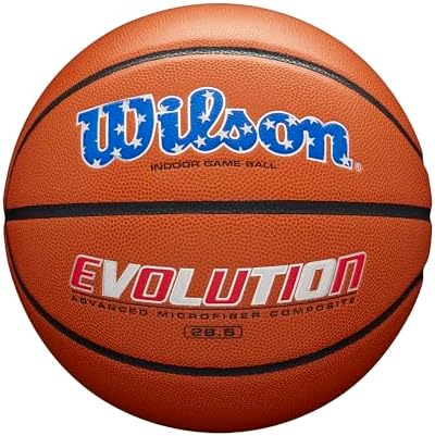 WILSON Evolution Indoor Game Basketballs - Size 5, Size 6 and Size 7