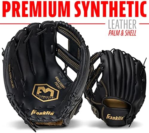 Franklin Sports Baseball + Softball Gloves - Field Master Adult + Youth Baseball + Softball Gloves - Right Hand + Left Hand Gloves - Infield + Outfield Mitts - Multiple Sizes + Colors