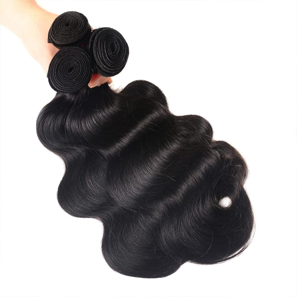 12A Body Wave Bundles Human Hair 20 22 24 inch Human Hair Bundles 100% Unprocessed Brazilian Virgin 3 bundles Body Wave Bundles for Woman Natural Color(20 22 24inch)