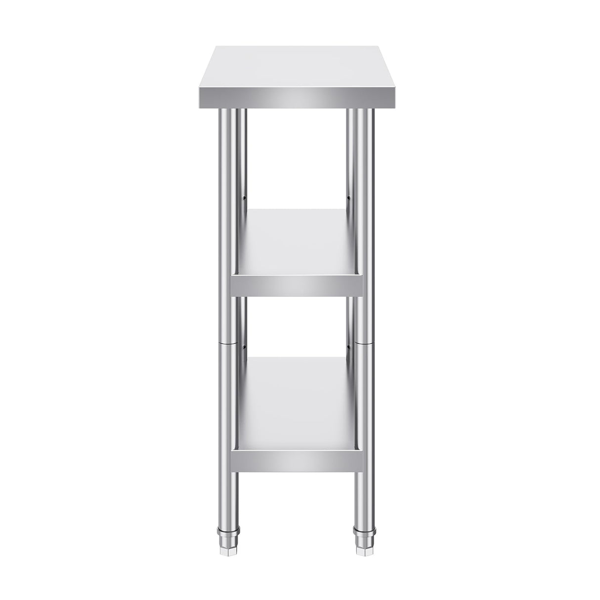 VEVOR Stainless Steel Food Prep Table, 14 x 24 x 34 Inch Commercial Food Prep Worktable Heavy Duty Prep Worktable, Metal Work Table with Adjustable Height for BBQ, Kitchen, Home, and Garage