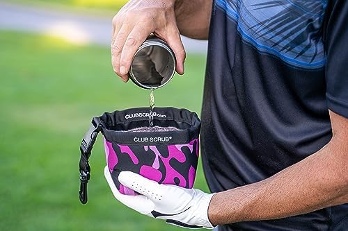 Golf Club and Golf Ball Cleaning Bag, Waterproof Clean Face Technology Liner, Detachable Clip, Machine Washable, Cleans Club Grooves, Dry Exterior (Neoprene or Microfiber Option Available)