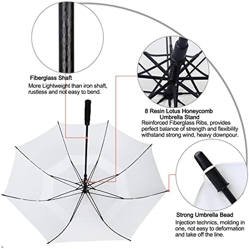 G4Free 47/54/62/68 Inch Automatic Open Golf Umbrella Oversize Extra Large Double Canopy Vented Windproof Waterproof Stick Umbrellas