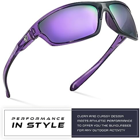 Nitrogen Polarized Wrap Around Sport Sunglasses for Men Women UV400 Protection Sun Glasses