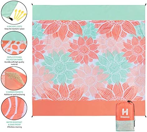 Beach Blanket Waterproof Sandproof Extra Large Beach Mat 79" X 83"/120"x108"for 1-8 Adults Quick Drying Durable Outdoor Picnic Mat for Beach Travel Camping Hiking