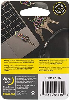 Nite Ize S-Biner MicroLock Stainless Steel - Durable Key Holder Carabiner Clip - S-Biner with Locking Gates - Durable & Strong Mini Carabiners for Keychain Accessories - Spectrum (5 Pack)
