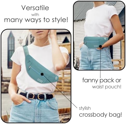 MAXTOP Large Crossbody Fanny Pack with 4-Zipper Pockets,Gifts for Enjoy Sports Festival Workout Traveling Running Casual Hands-Free Wallets Waist Pack Phone Bag Carrying All Phones