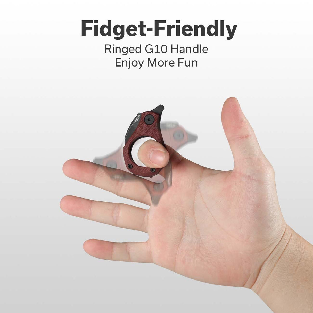 CIVIVI Pyrus Mini Keychain Knife (1 Piece), Small EDC Pocket Folding Box Cutter with 14C28N Blade & Ringed G10 Handle, Christmas Stocking Stuffers Gift for Men Women C23038-1, Burgundy