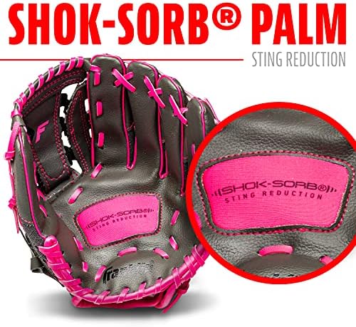 Franklin Sports Youth Teeball Gloves - Shok Sorb Kids Baseball + Teeball Mitt - Boys + Girls Fielders Gloves for Teeball, Baseball + Softball - 10.5" Inch Glove - Multiple Colors