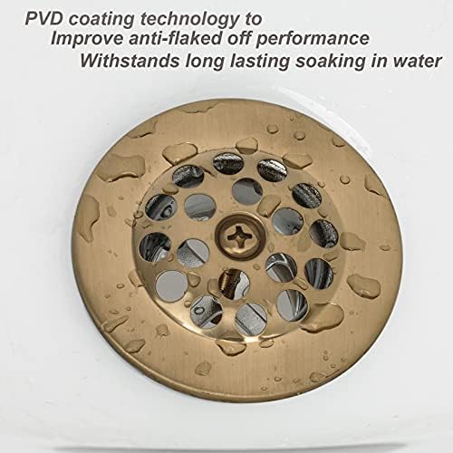 Champagne Bronze Trip Lever Tub Trim Kit Set with Trip Lever Overflow Face Plate, No Putty Gasket, Trip Lever Bathtub Drain with Strainer, Overflow and Matching Screws, No Putty Installation Artiwell