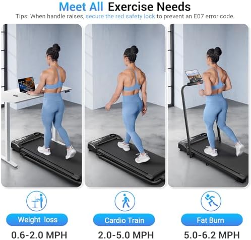 THERUN Walking Pad, 2.5 HP Under Desk, 2 in 1 Foldable for Home, Walking Pad with Handle Bar, 15" Widened Running Belt with Remote Control & LED Touch Screen