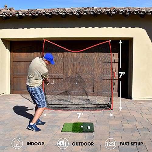 GoSports Golf Practice Hitting Net - Choose Between Huge 10 x7 ft or 7 x7 ft Nets -Personal Driving Range for Indoor or Outdoor Use - Designed by Golfers for Golfers