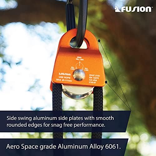 Fusion Climb Ekat Micro Aluminum Side Swing Pulley, Backyard Zipline, Trolley