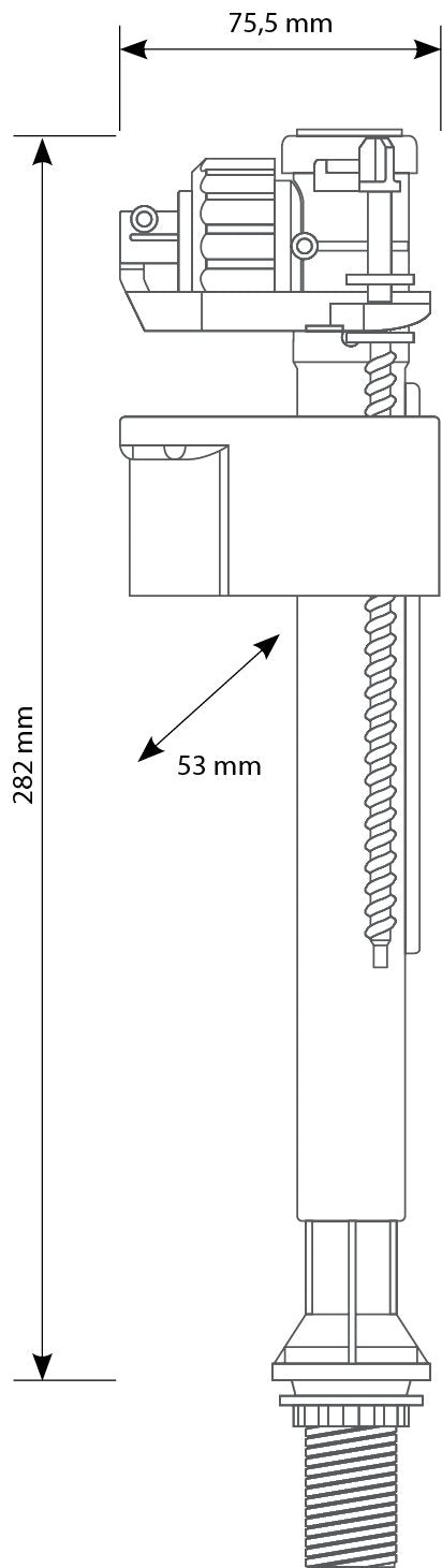 SIAMP 99B Bottom Entry Inlet Float Valve 1/2 inch 15mm Plastic 30996007, White